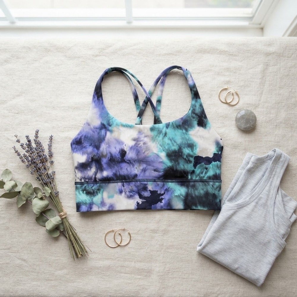 Lululemon Energy Bra Longline Kaleidoscope Floral Multi Tie Dye Size 6